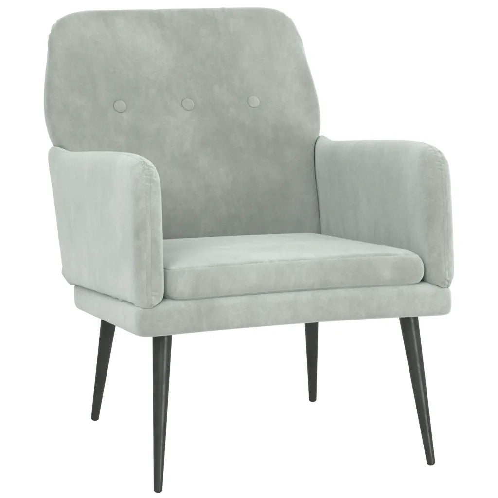 Poltrona Grigio Chiaro 62x79x79 cm Velluto 351404
