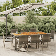 Set da Pranzo da Giardino 9 pz con Cuscini in Polyrattan Grigio 3184998