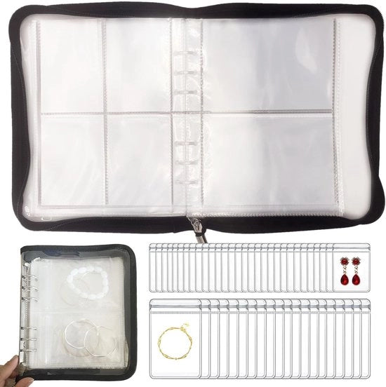 Organizzatore di gioielli portatile - Design trasparente - Design compatto - per collane/anelli/orecchini - design spazievitore