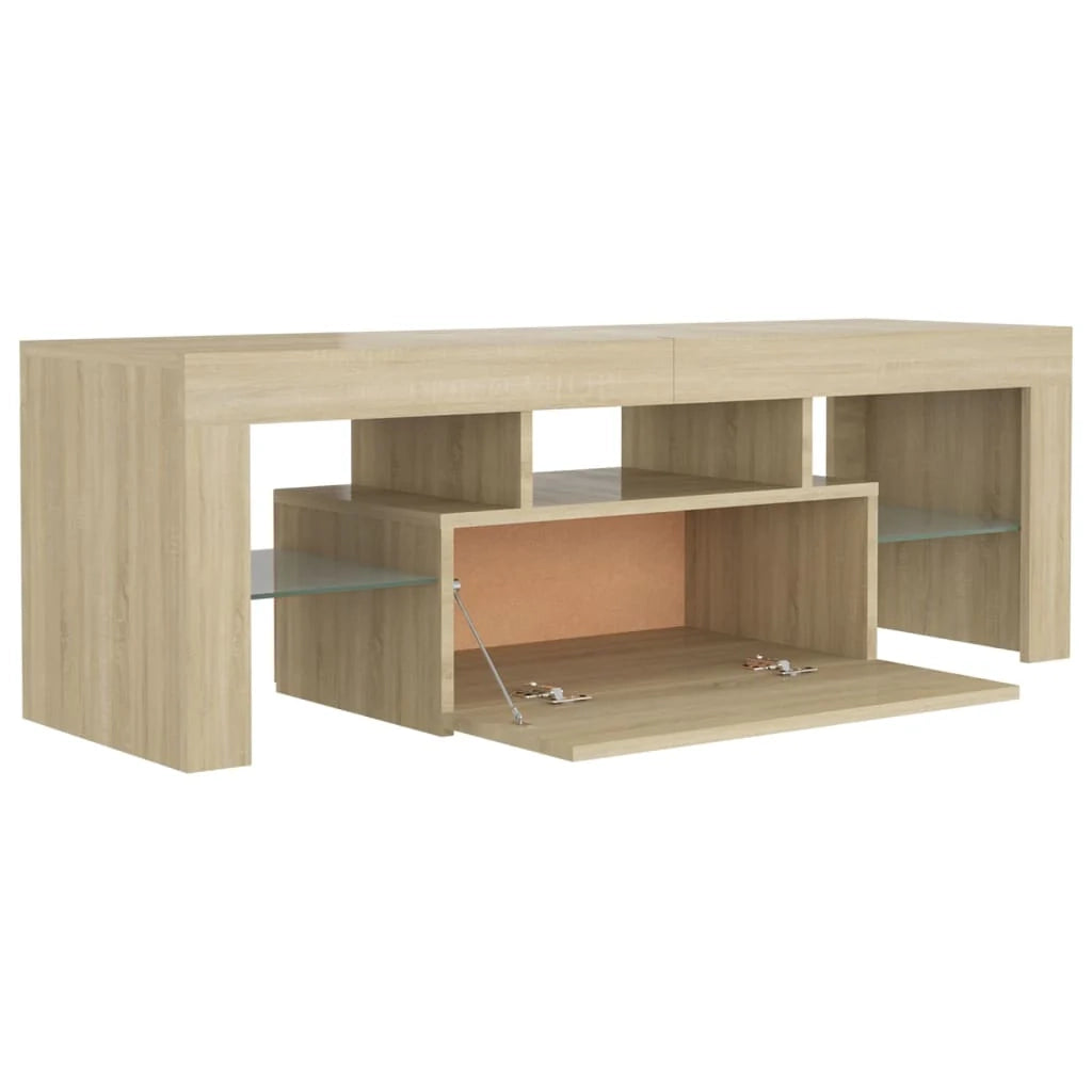 Mobile TV multimediale mensola TV credenza mobile TV per sala da pranzo soggiorno camera da letto con luci LED rovere Sonoma 120 x 35 x 40 cm marrone 02_0026756