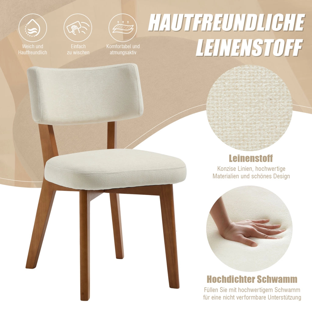 SEDIA Imbottita 54,5x47x77 cm in Legno massello Beige