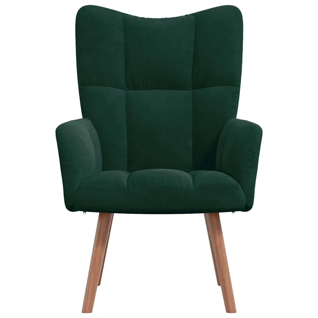 Divano Sedia-Poltrona Relax Verde Scuro in Velluto 835798