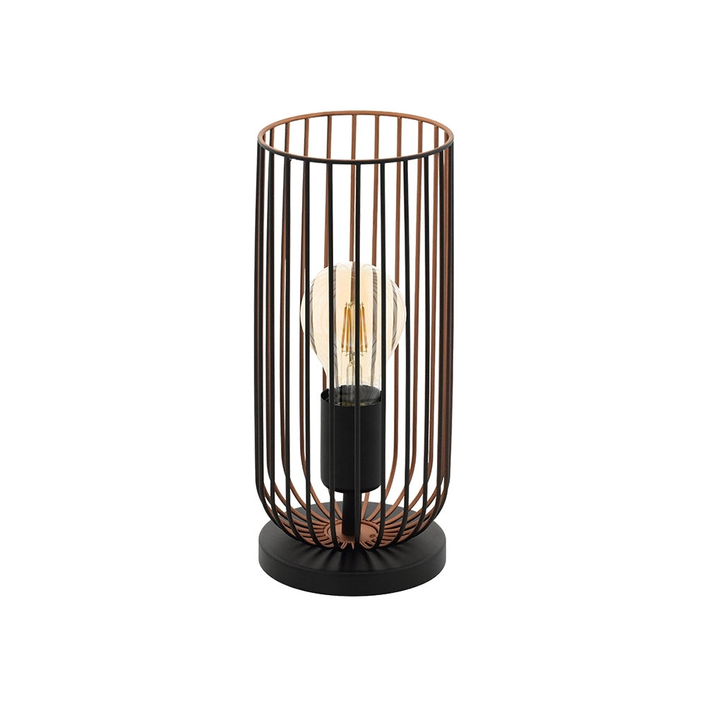 Lampada Da Scrivania Industrial Roccamena 1 Luce Acciaio Nero E Rame