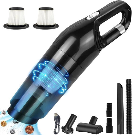 Aspiratore a Secco Manuale Portatile - 10000Pa Potenza Alta Silenzioso - 2 Filtro Ricaricabile Design Mini - Adatto Per Casa-Ufficio-Auto Accessorio - Pulizia Efficiente Senza Cavi