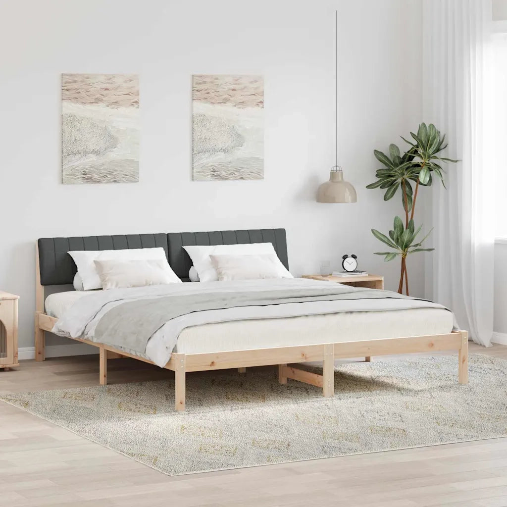 Struttura del letto-Giroletto marrone e grigio scuro 180 x 200 cm 843895