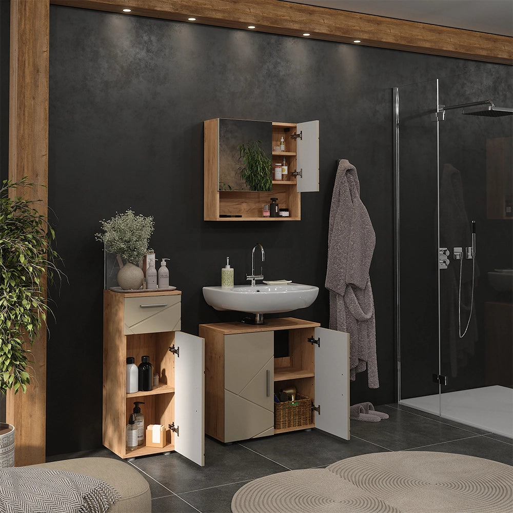 Vicco Set di mobili da bagno Beige 3 parti