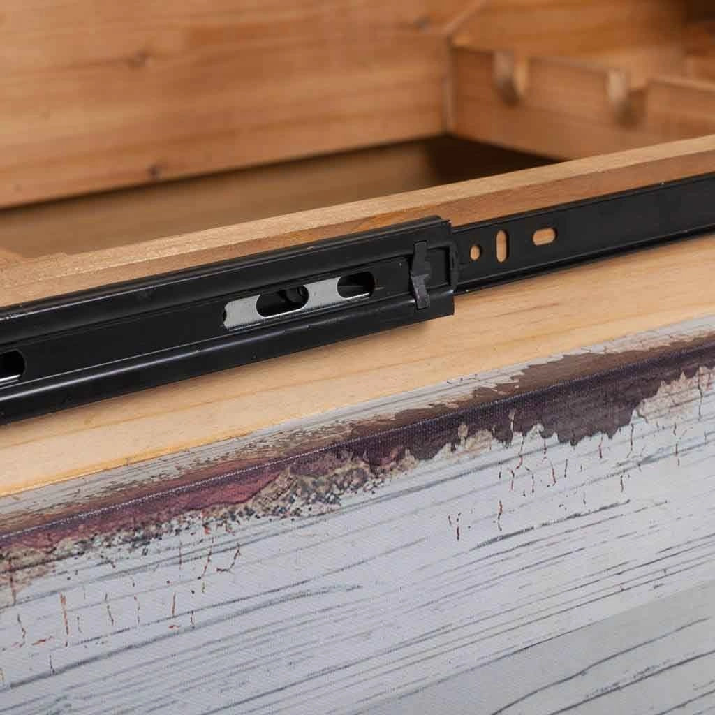 Portabottiglie in legno e tela bianca 100x60x55h
