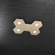 HEXAGON APPLIQUE-PLAFONIERA 4 LUCI + 1 DECORATIVO SABBIA 1142-4L1D-SA