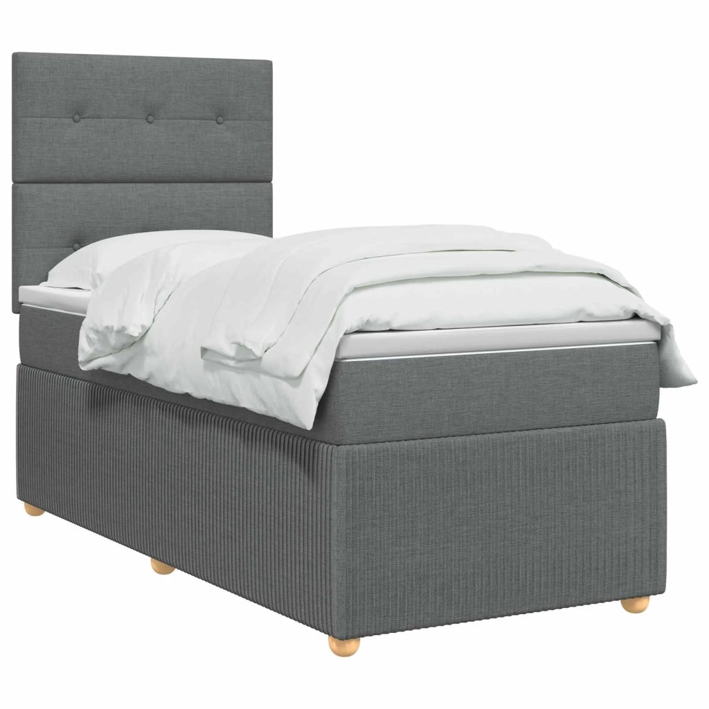 Letto box spring con materasso Grigio Scuro 90 x 200 cm Tessuto 3454306