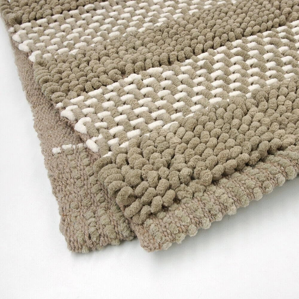 Tappeto Camera Scendiletto Bagno 60x120 Cm Cotone Intrecciato Morbido Assorbente Beige