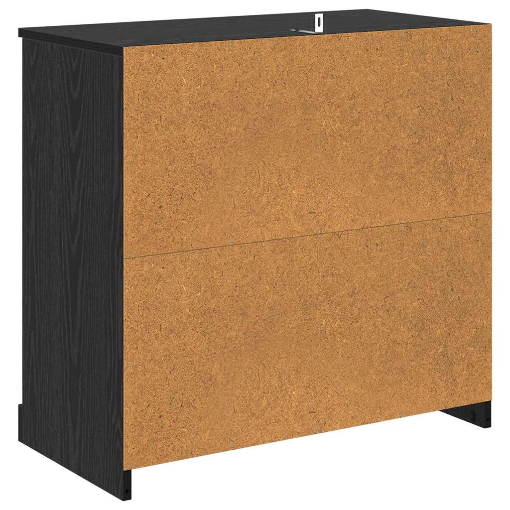 Credenza | Madia | Buffet da pranzo | Armadio da pranzo Rovere Nero 70 x 35,5 x 67,5 cm Legno multistrato
