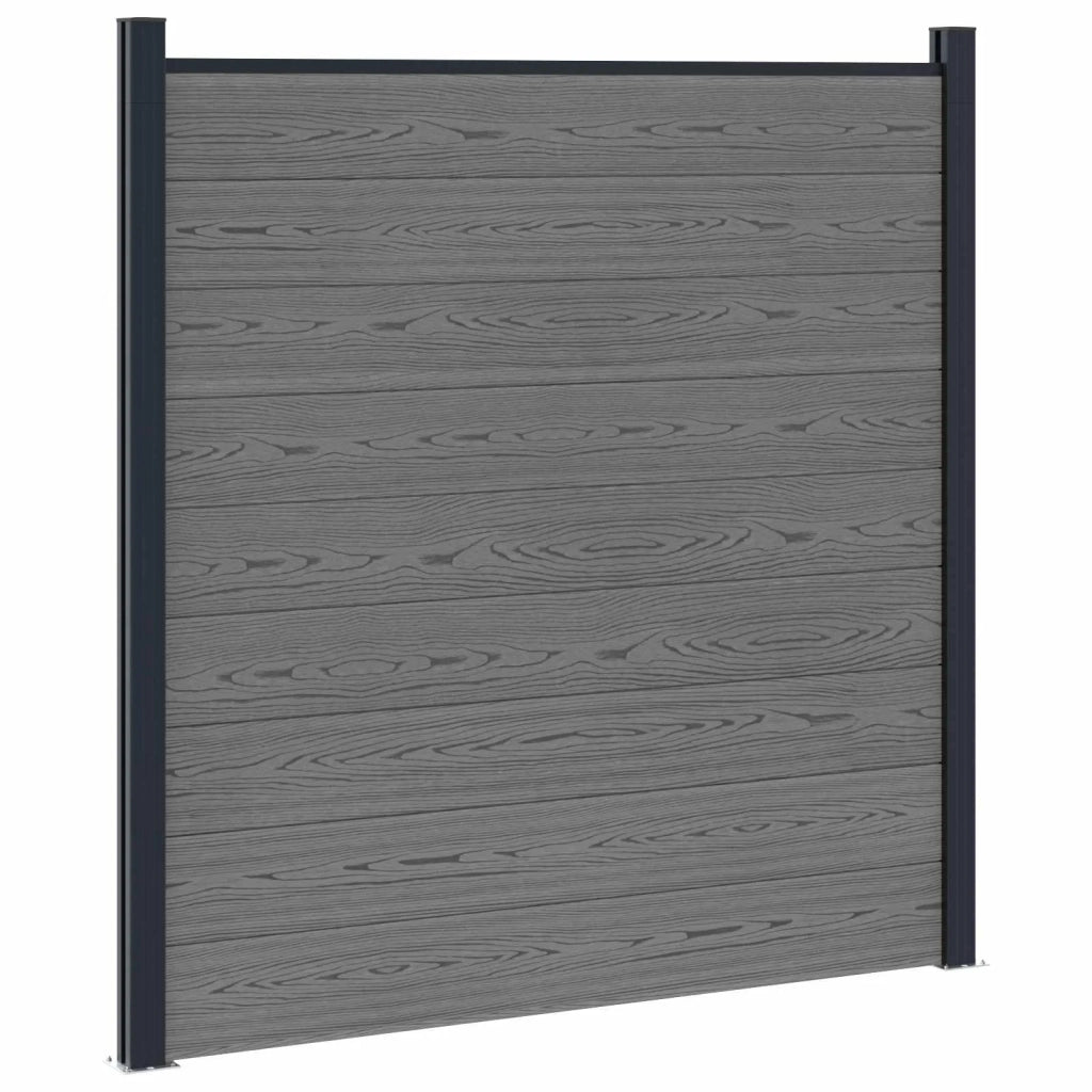 Set di Recinzione 699 x 186 cm WPC e Alluminio Grigio 3429396