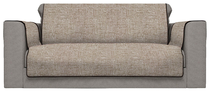 Copridivano con Copri Braccioli Seduta 60 cm in Poliestere Marrone