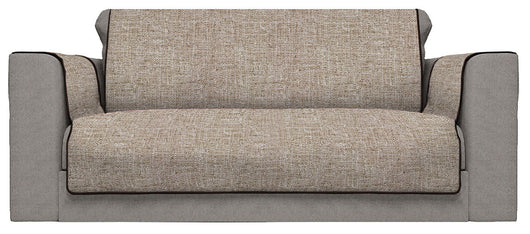 Copridivano con Copri Braccioli Seduta 150 cm in Poliestere Marrone