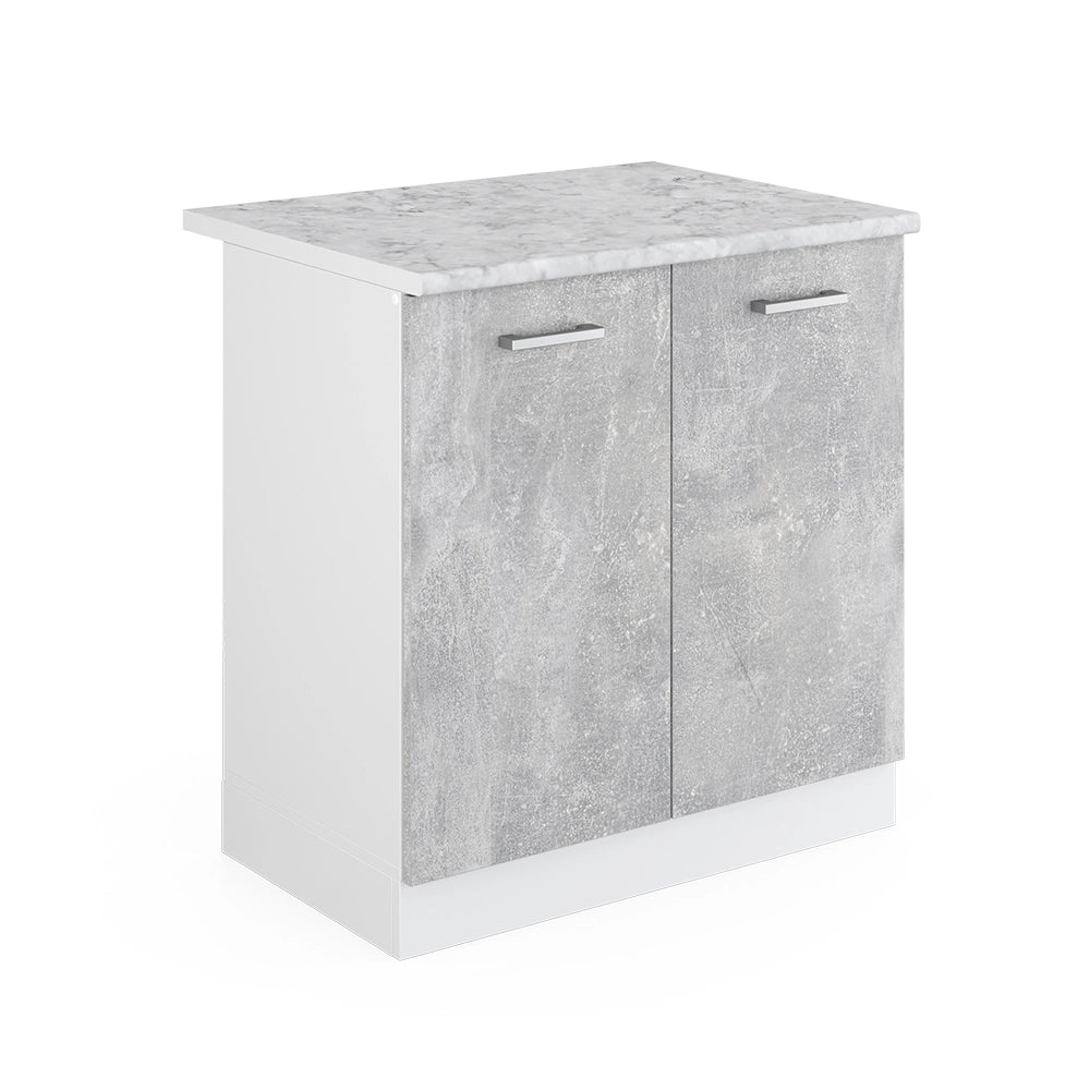 Vicco Base per lavello Calcestruzzo 80 cm con ante, con piano di lavoro