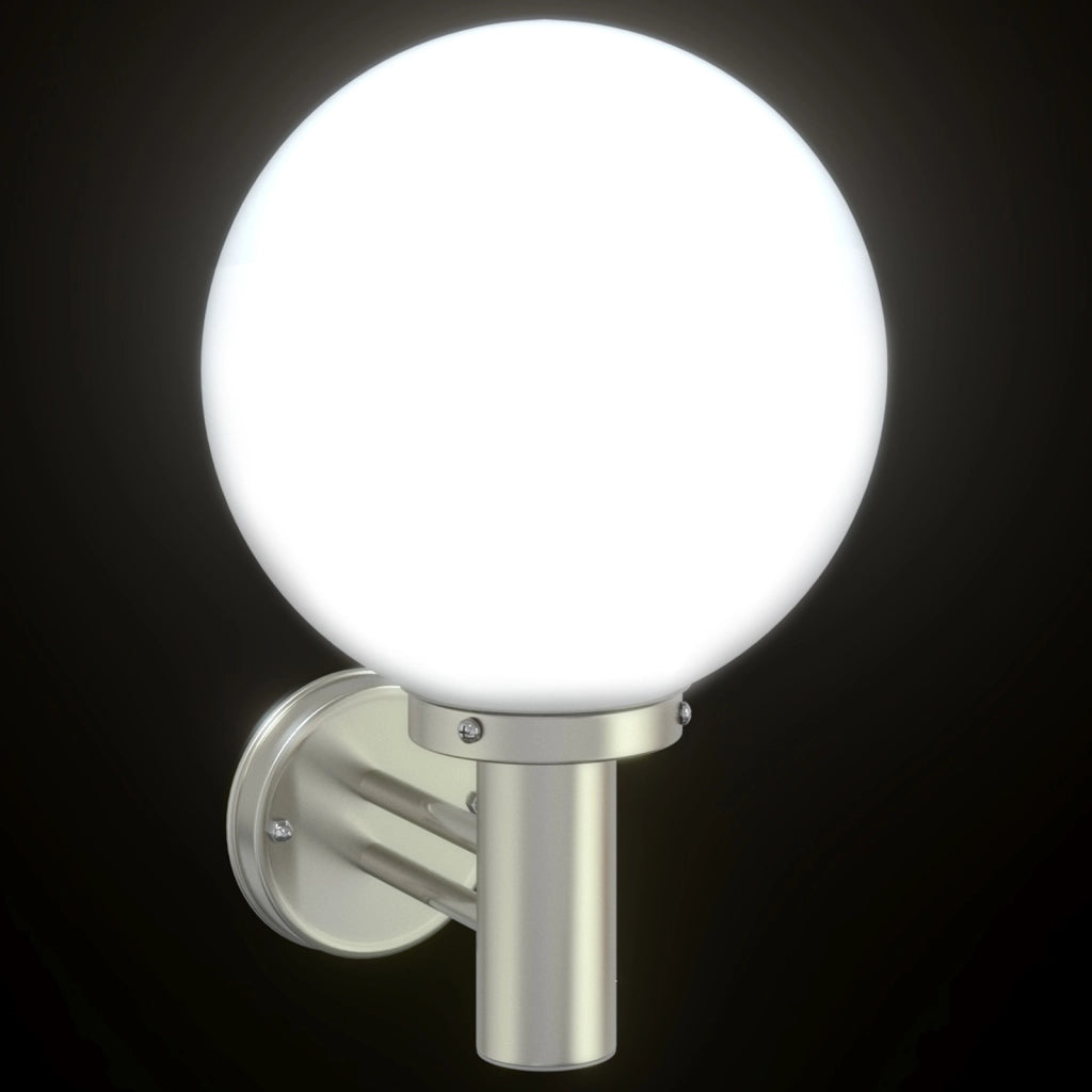 Lampade da parete 2 pezzi Acciaio Inossidabile Argento IP44
