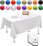 Set da tovagliato per tavolo 4 pezzi, 137cm x 274cm, rettangolare, impermeabile, resistente alle macchie, per feste di compleanno, matrimoni, Natale, feste per bambini, salotti, giardini e feste
