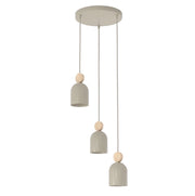 Lampada sospesa Japandi beige 3xGU10 legno MESI Emibig