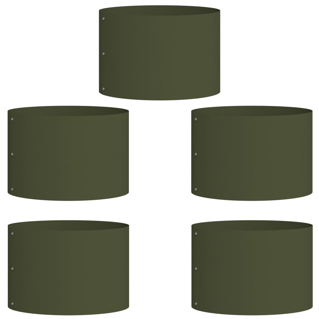 Fioriere Verde Oliva Set di 5 Verde oliva Plastica Media