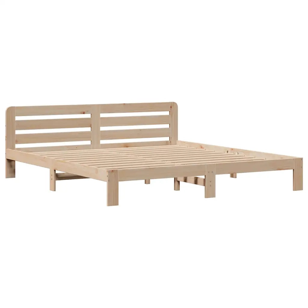 Letto Libreria senza Materasso-Struttura Letto con contenitore 180x200 cm in Legno di Pino 745892