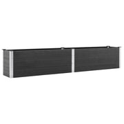 Fioriera rialzata per piante fiori patio giardino 200 x 50 x 54 cm WPC grigio 02_0039400
