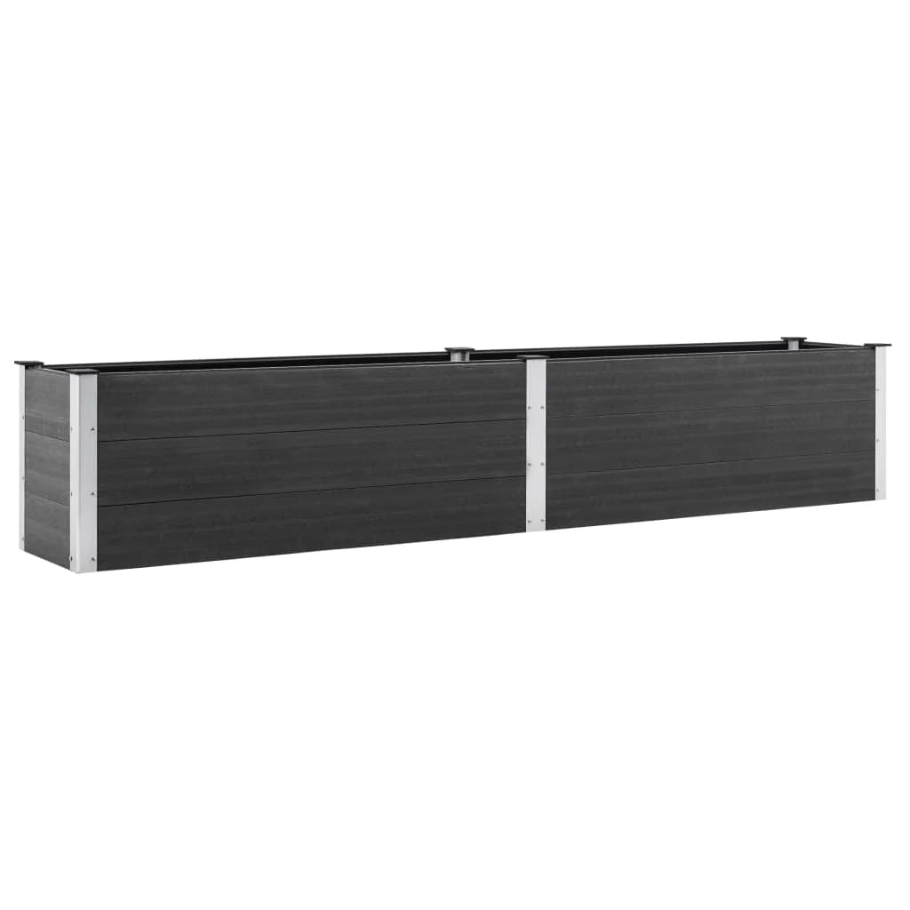 Fioriera rialzata per piante fiori patio giardino 200 x 50 x 54 cm WPC grigio 02_0039400