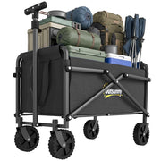 Carrello da giardino con sacchi e ruote ¨C zephmum ¨C nero 64x40x60-84 cm