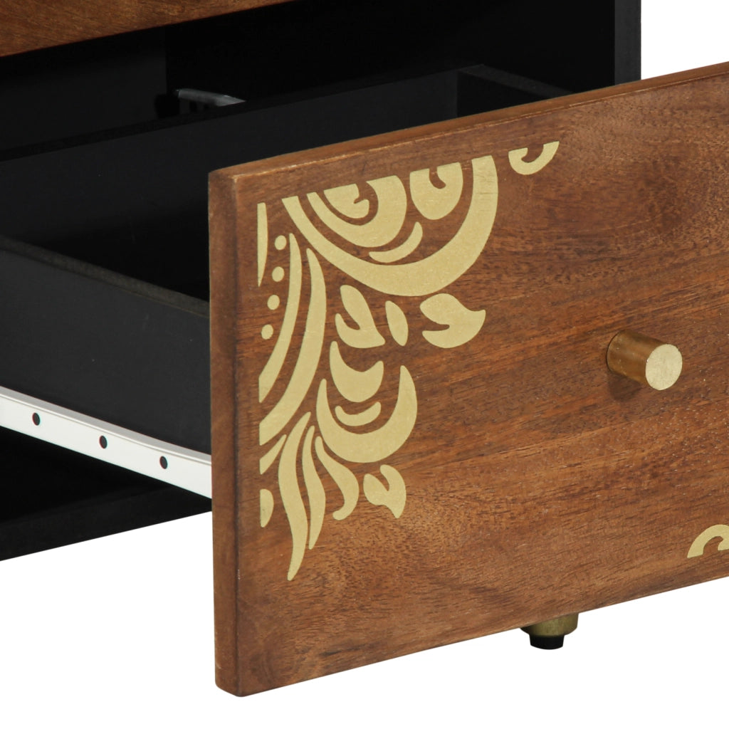 Sideboard Marrone miele Legno massello 40 x 33 x 75 cm Sideboard