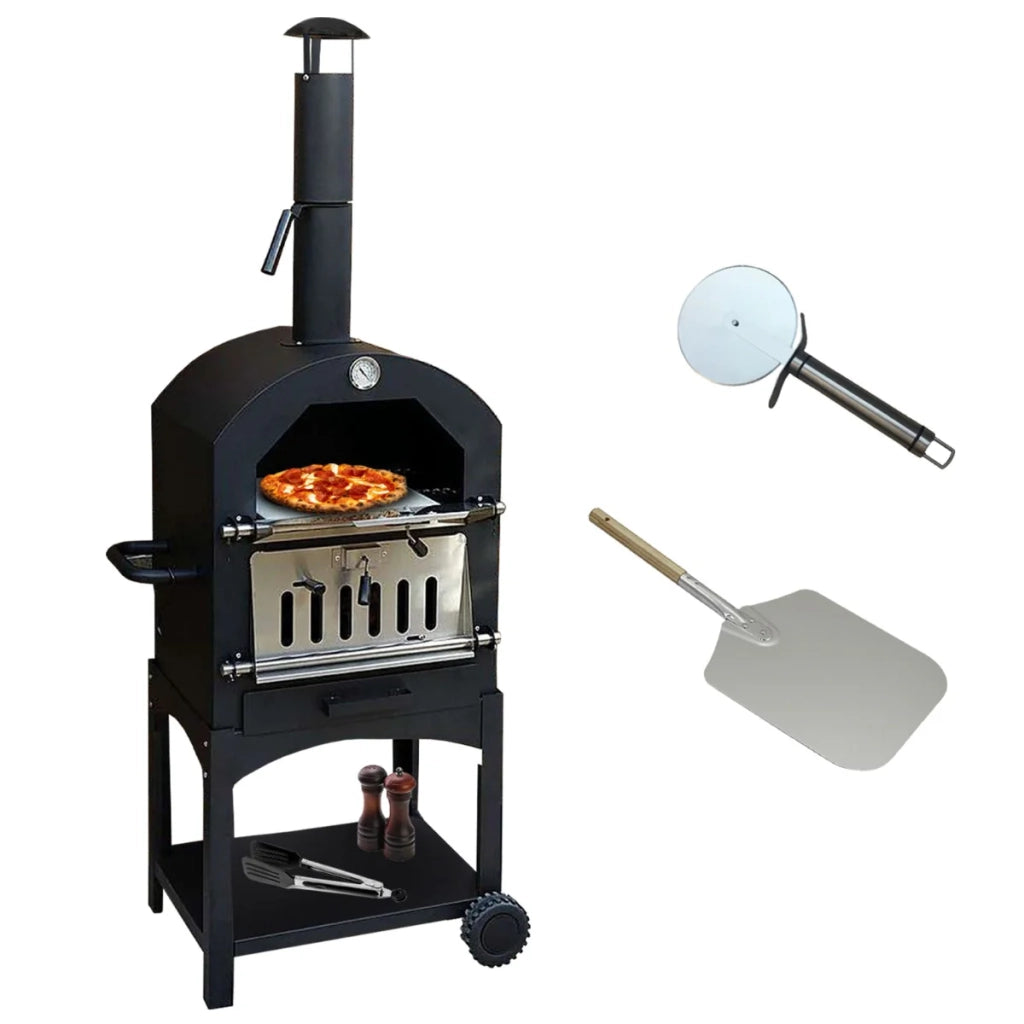 Forno Multifunzione per Pizza, Carne e Pesce in Acciaio Con Pala Pizza e Cutter