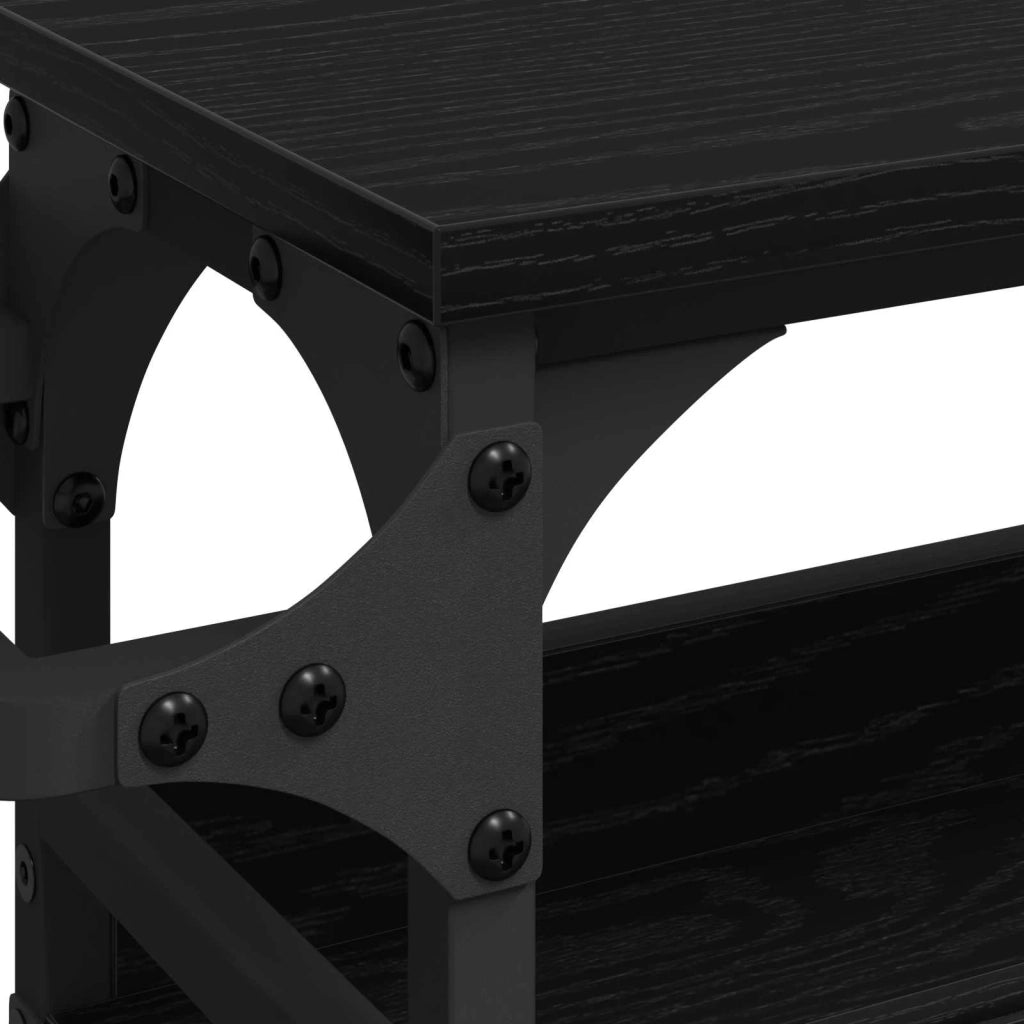 Carrello da Cucina Rovere Nero 53 x 20 x 76 cm