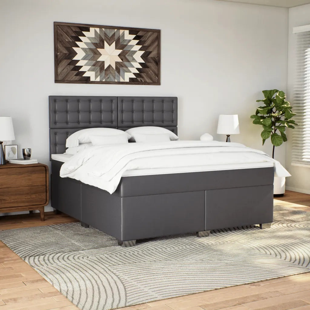 Giroletto a Molle con Materasso Grgio 180x200 cm in Similpelle 3293034