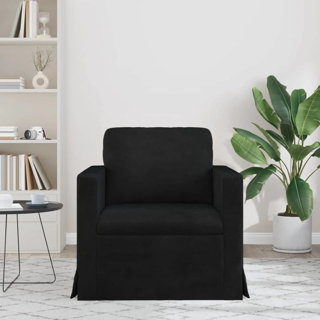 Divano Nero 78 x 78 x 80 cm Velluto 42024410