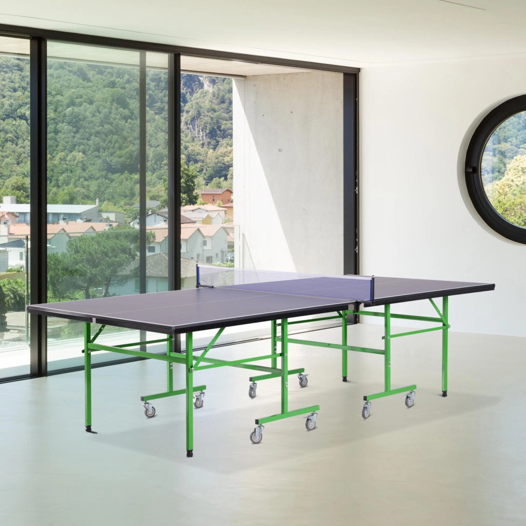 Tavolo da Ping Pong Professionale e Pieghevole con Ruote 152.5x274x76 cm