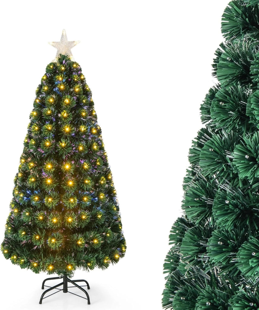 Albero di Natale 150/180 cm, Albero di Natale Artificiale con 170/230 Luci LED, 170/230 Rametti in PVC, Stella Luminosa e 8 Modalità di Illuminazione per Casa, Ufficio e Negozio (180 cm)