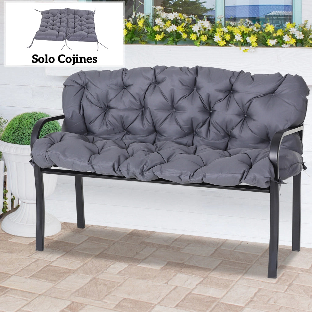 Cuscino per Sedia a Dondolo Giardino ¨C zephmum ¨C Grigio Scuro 132x110x10 cm