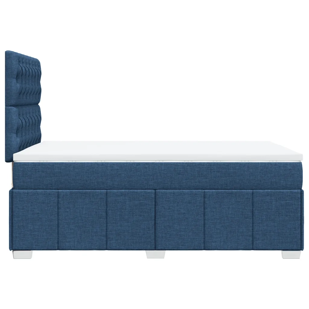 vidaXL Giroletto a Molle con Materasso Blu 120x200 cm in Tessuto