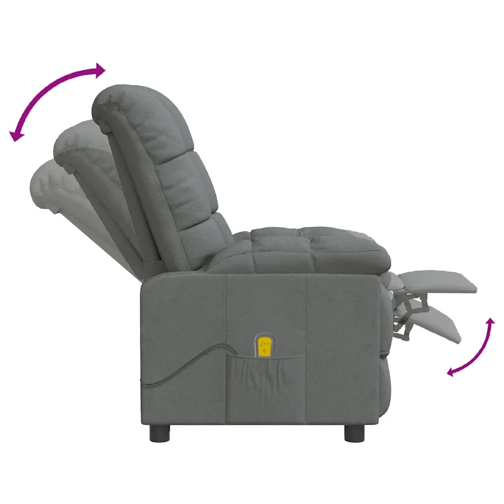 Poltrona Massaggiante Grigio Scuro in Tessuto 289807