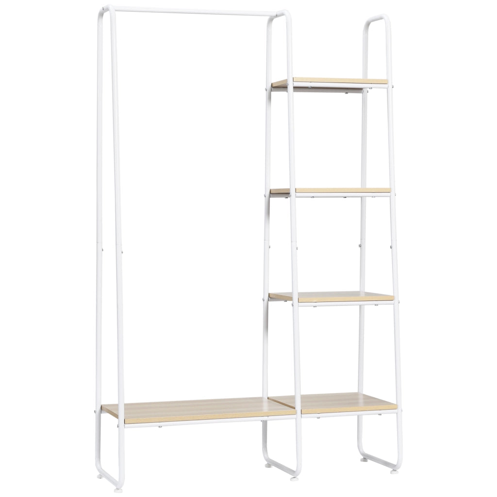 Armadio con Ante e Appendiabiti ¨C Minimal ¨C Legno Naturale 101x39x160 cm