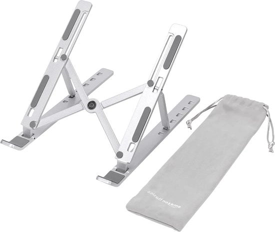 Stendardo ergonomico per laptop regolabile con dissipatore di calore - regolabile a scatti - 439 cm (17,3 pollici) - argento