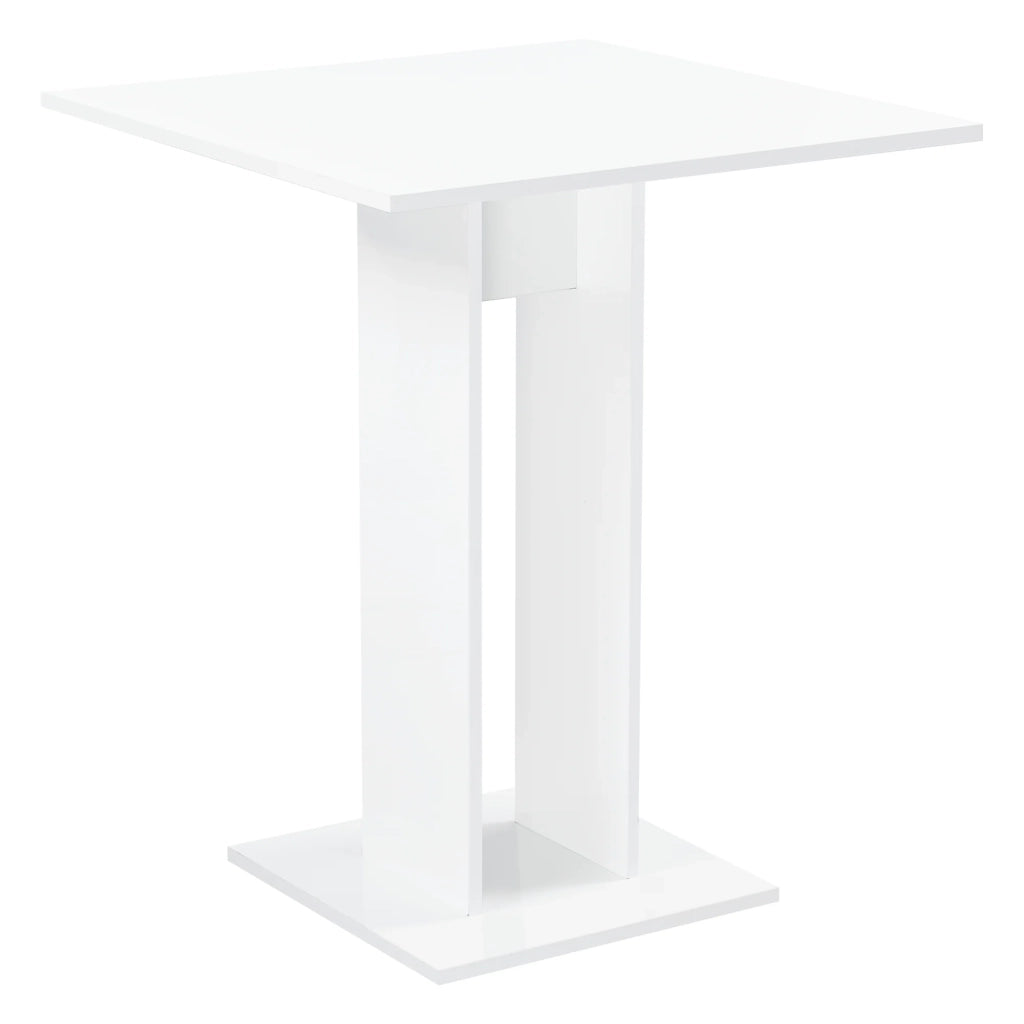 Tavolo da pranzo quadrato per sala da pranzo cucina soggiorno 78 cm bianco lucido 03_0006120