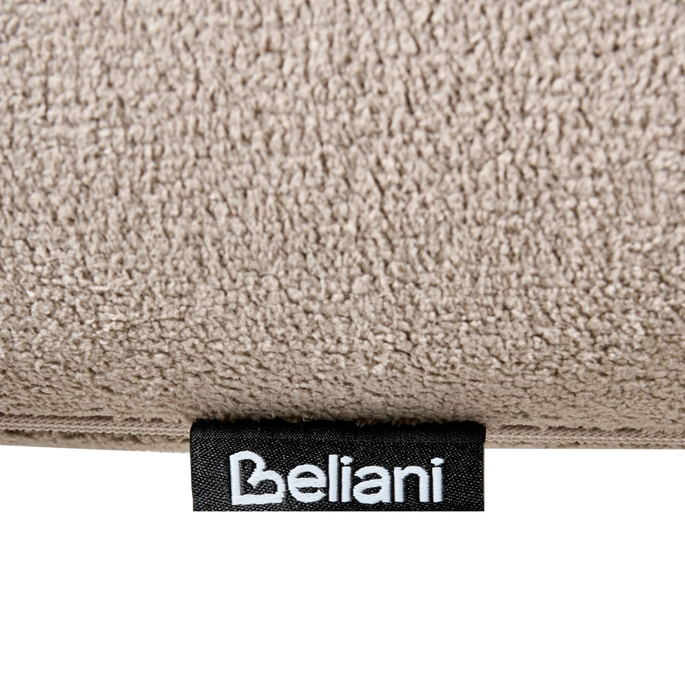 Set di 2 sedie da pranzo Beige Rivestimento in poliestere Gambe nere in ferro Schienale arrotondato Mobili da sala da pranzo in stile moderno
