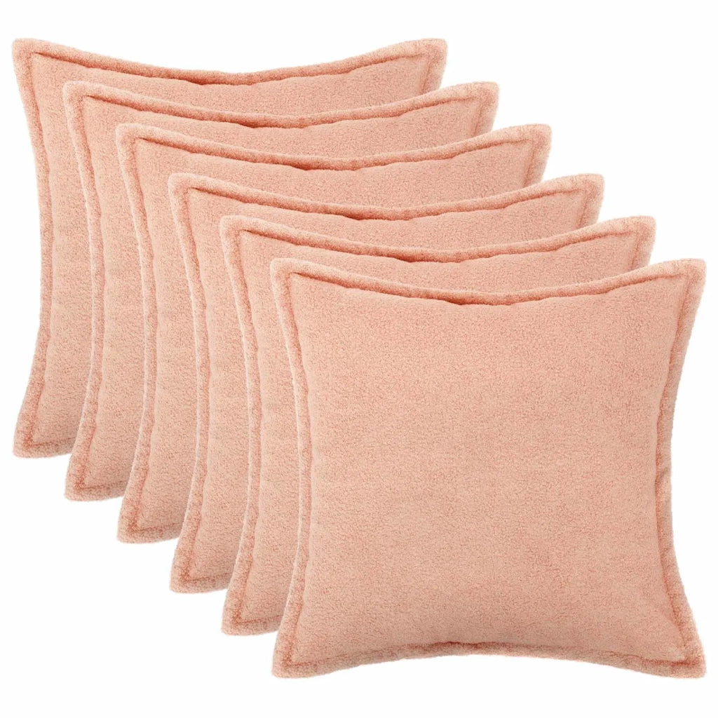 Federa 6 pcs HOUTEN Rosa 50 x 50 cm Bouclé 919127