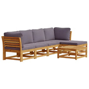 Set Salotto da Giardino 6 pz con Cuscini in Massello di Acaciacod mxl 92884