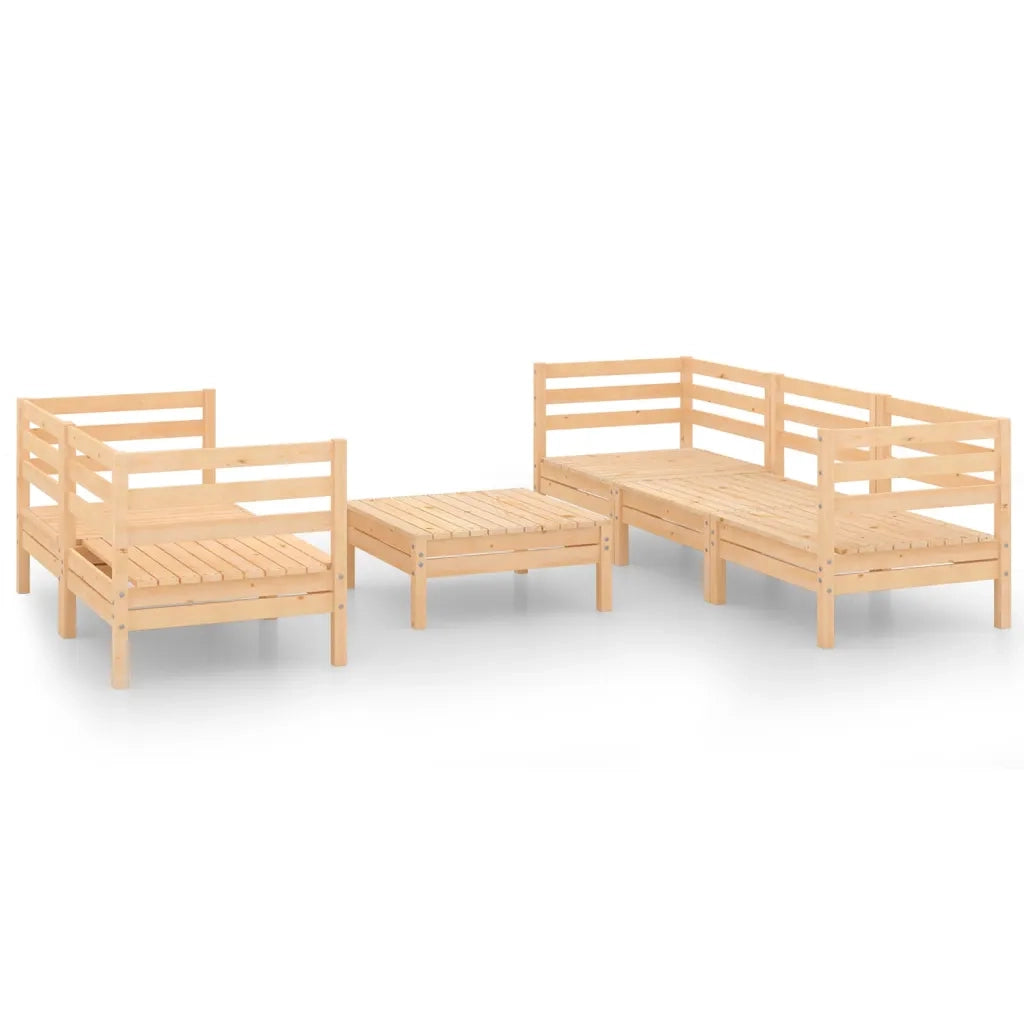 Set Divani da Giardino 6 pz in Legno Massello di Pino 3082472