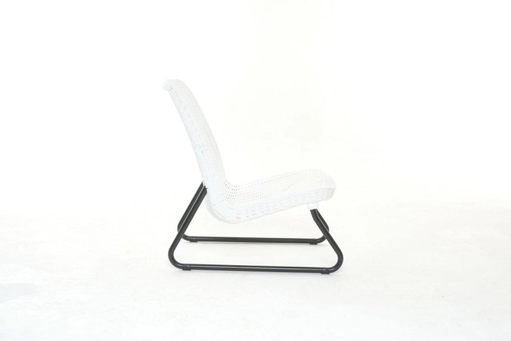 Set salotto da esterno Canmore, Salottino outdoor, Set da balcone o giardino, Composizione soggiorno per esterni, 78x54 h79 cm, Bianco
