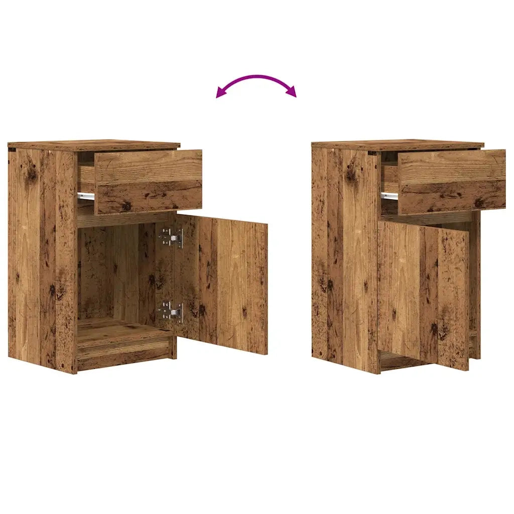 vidaXL Comodini 2 pz Legno Antico 39x35x65 cm in Legno Multistrato