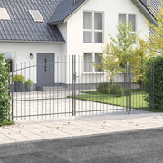Cancello da giardino Woerden Grigio 175 x 500 cm Acciaio 42008920