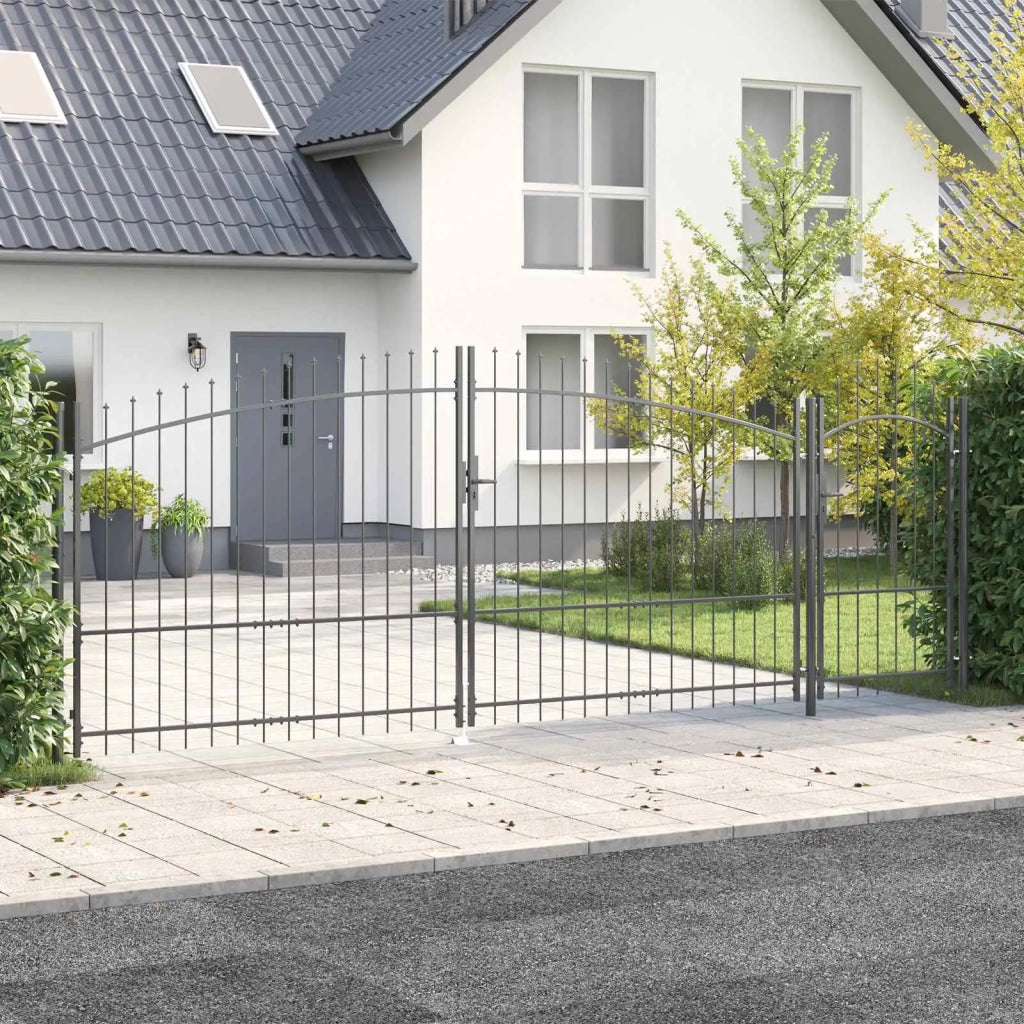 Cancello da giardino Woerden Grigio 175 x 500 cm Acciaio 42008920