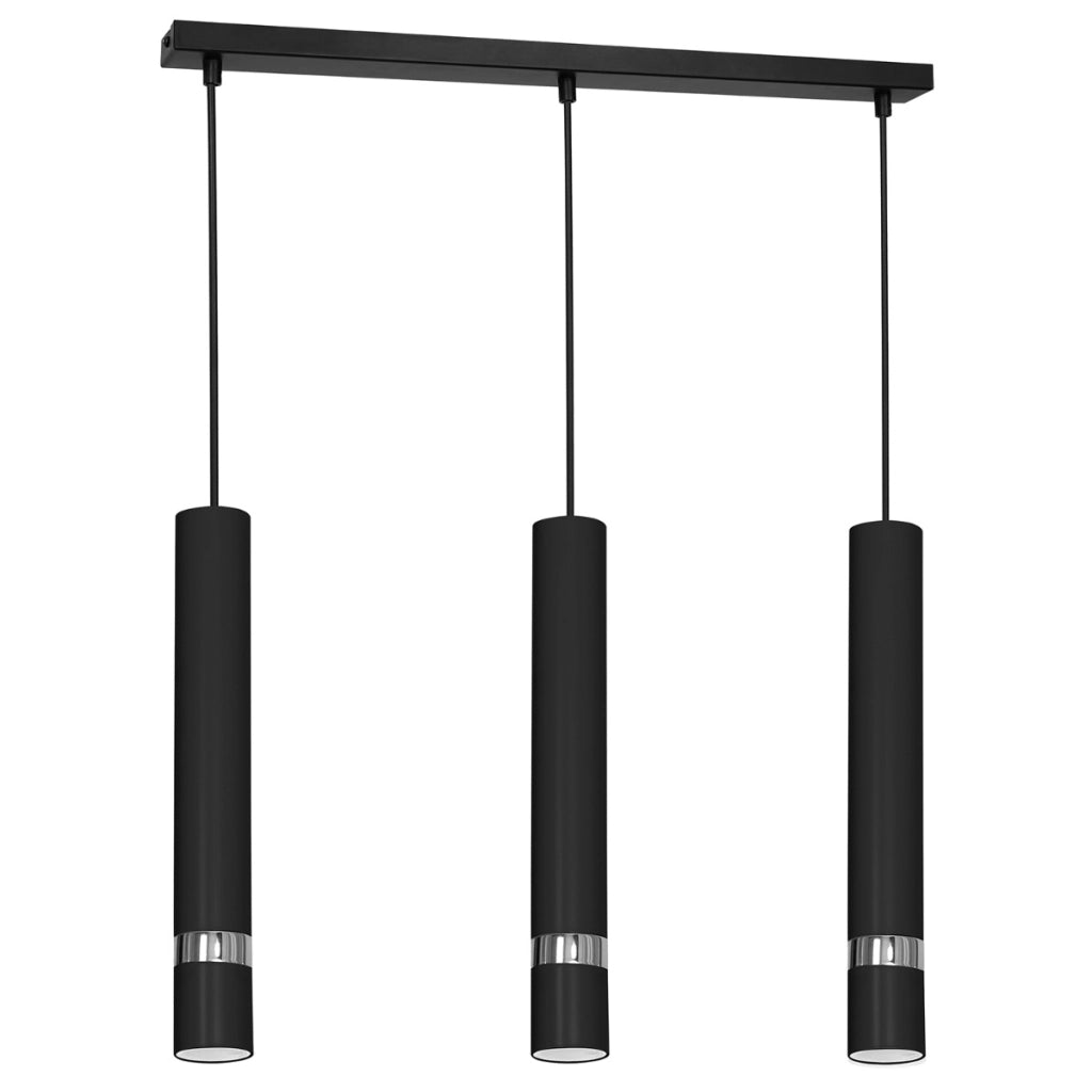 Lampada sospensione Reno Luminex 3xGU10 nero/cromo 60cm