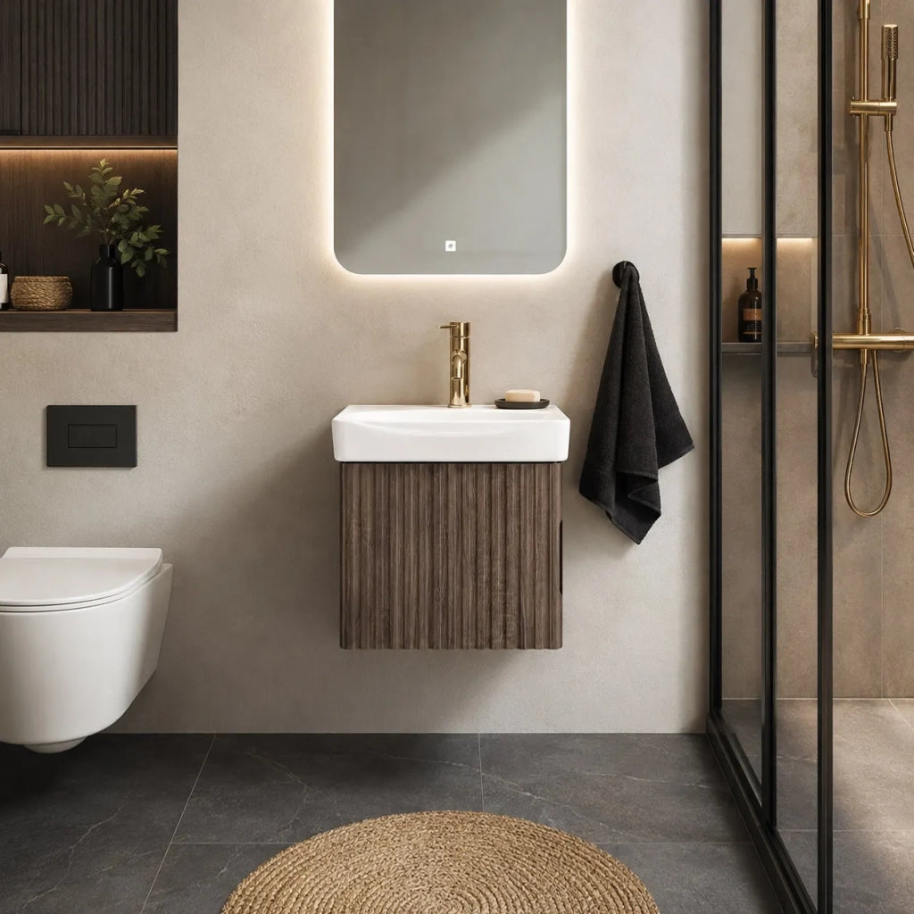 Mobile Bagno Con Lavabo Rea Db85-50-1 Orio Dark 50cm